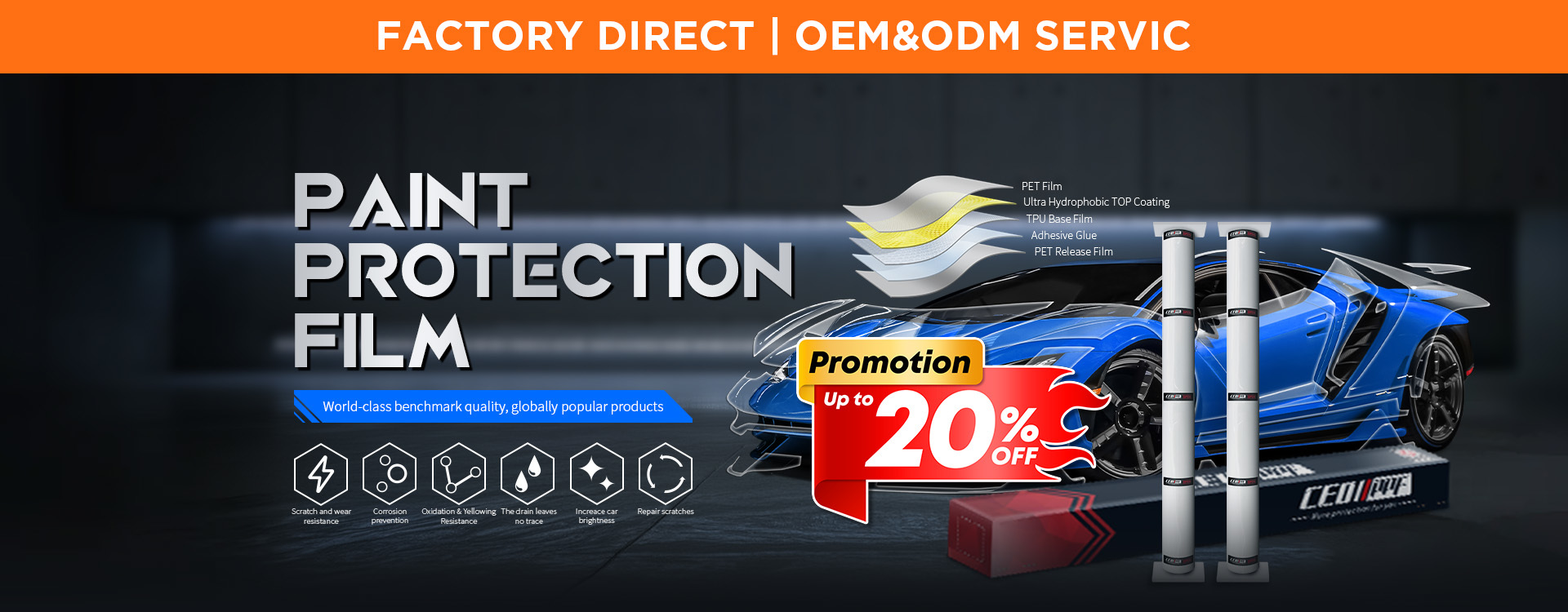 qualité Film de protection de peinture de voiture usine